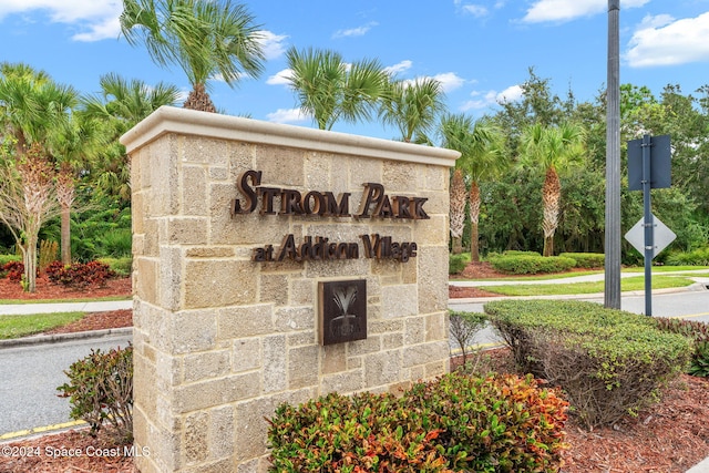 view of community sign