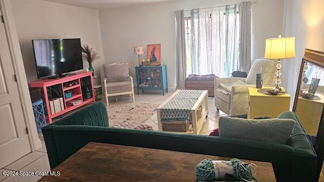 view of tiled living room