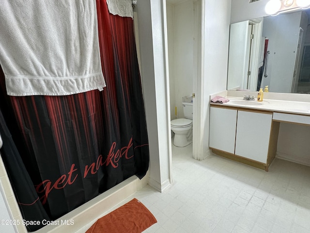 7444 Glenwood Rd, Cocoa, FL 32927 - bathroom with vanity and a shower with curtain