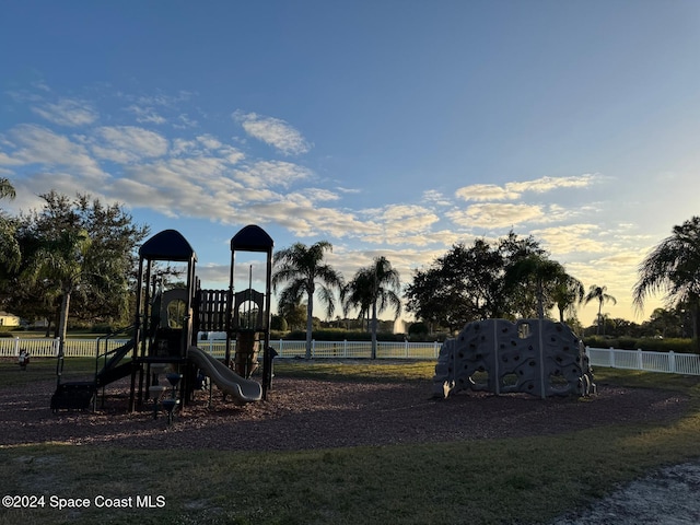 view of playground at dusk