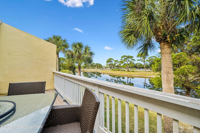 balcony with a water view