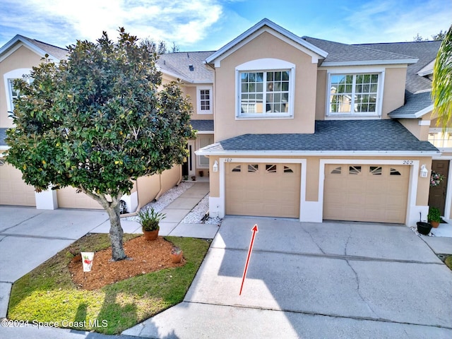 front facade with a garage