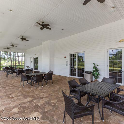 view of patio with ceiling fan