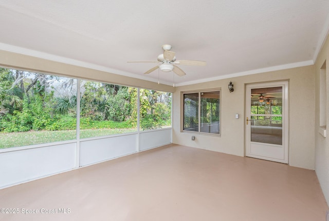 view of unfurnished sunroom