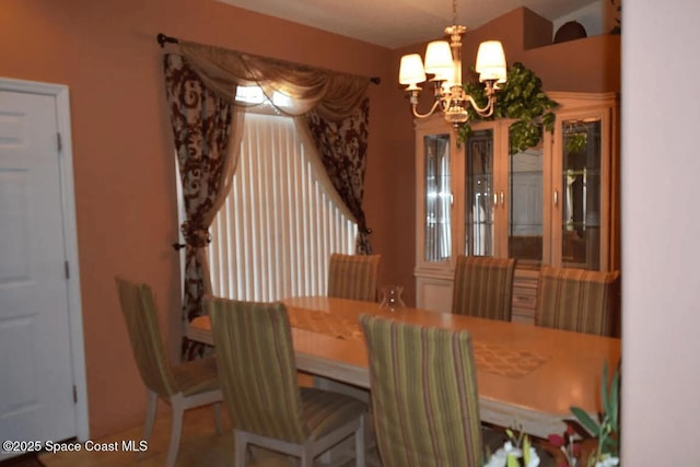 dining room with an inviting chandelier