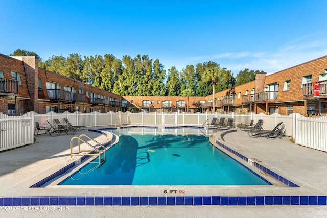 view of pool featuring a patio area