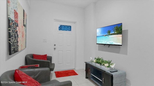 view of tiled living room