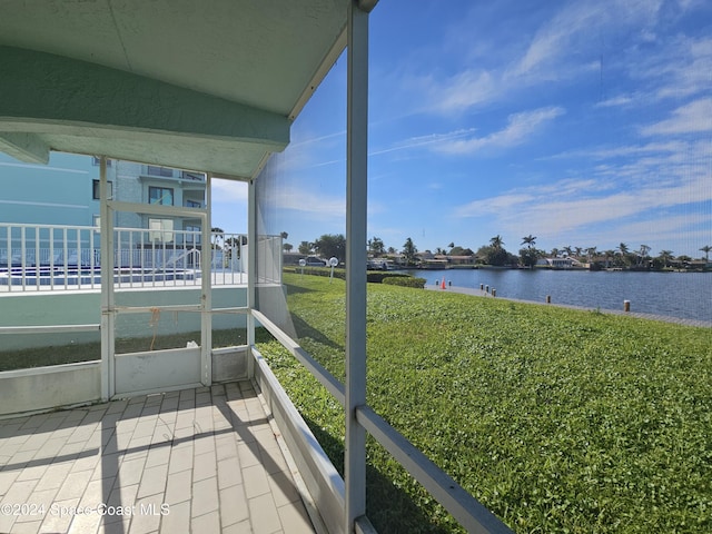 balcony with a water view