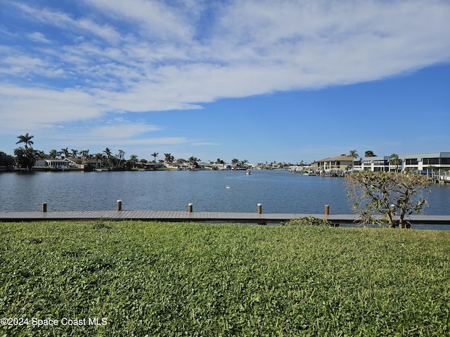 water view with a boat dock