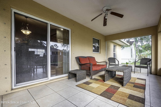 view of patio / terrace with ceiling fan