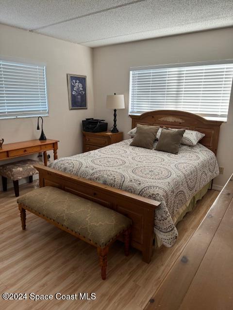 bedroom featuring light wood-type flooring