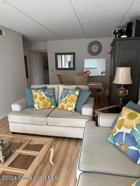 living room with wood-type flooring