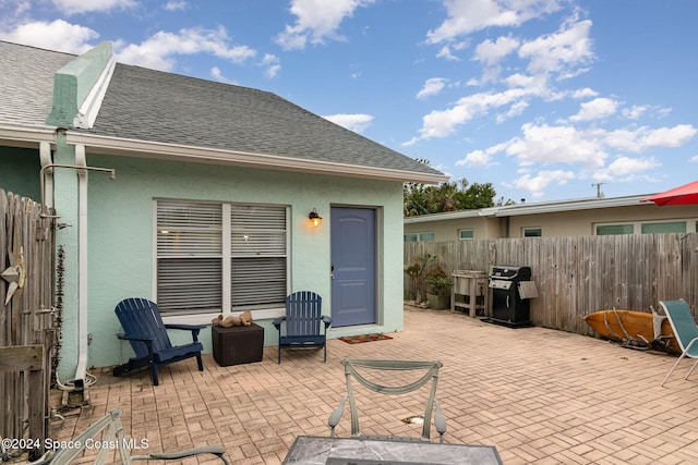 view of patio with grilling area