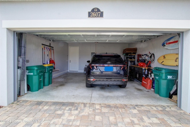 view of garage