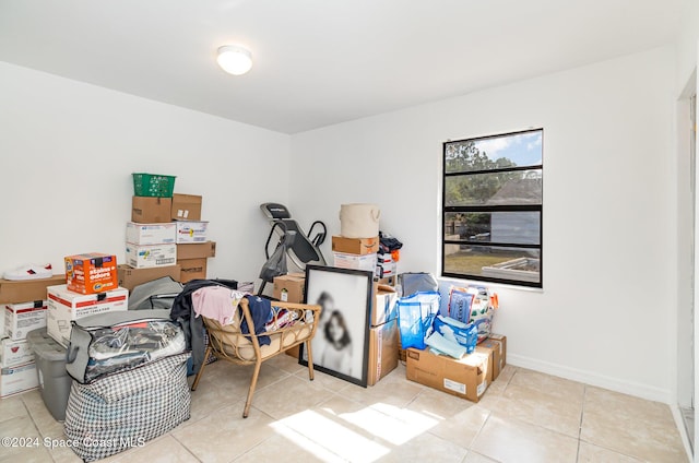 misc room featuring light tile patterned floors