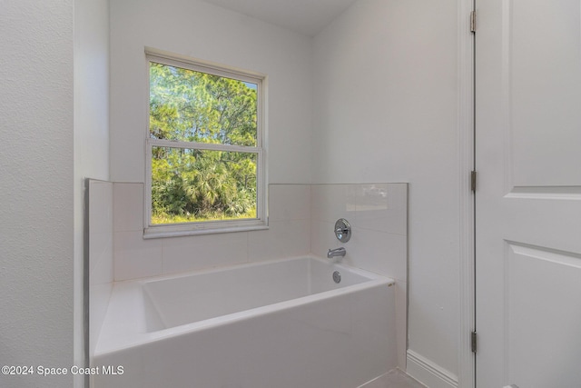 bathroom with a bath and a wealth of natural light