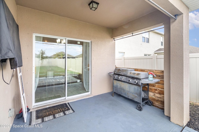 view of patio featuring grilling area