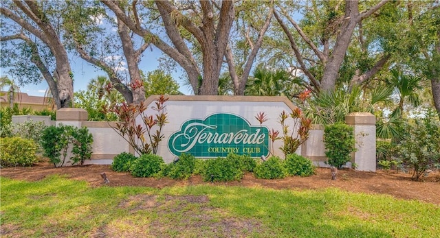 view of community sign