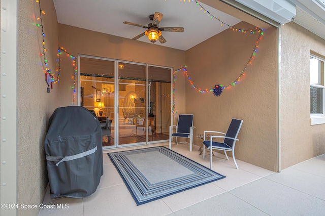 view of patio with ceiling fan