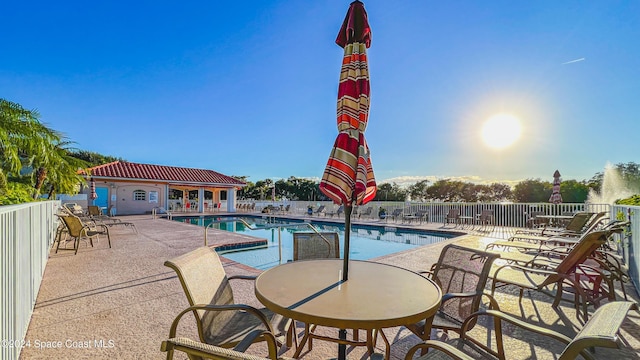 view of pool with a patio area