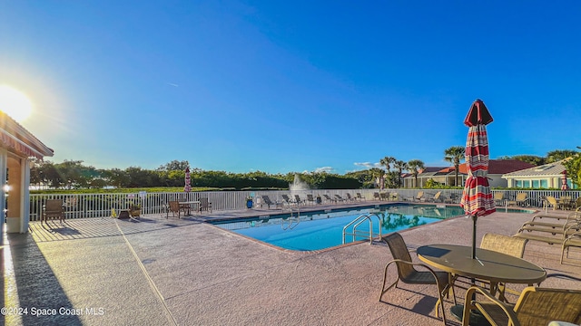 view of pool featuring a patio area