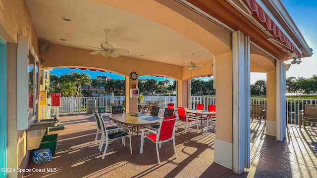 view of patio / terrace with ceiling fan