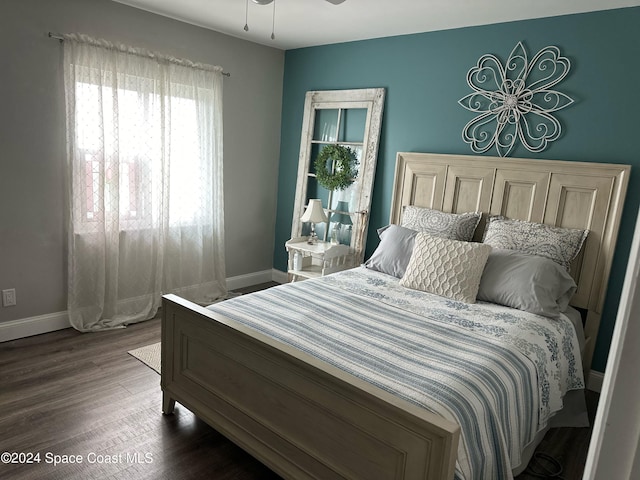 bedroom featuring wood-type flooring