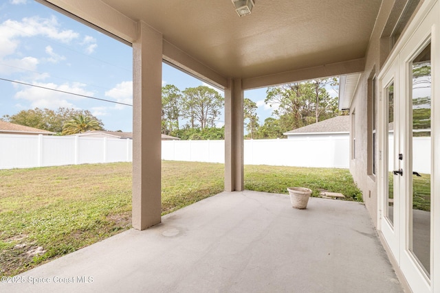 view of patio with french doors