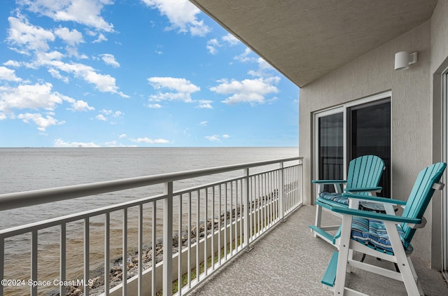 balcony with a water view