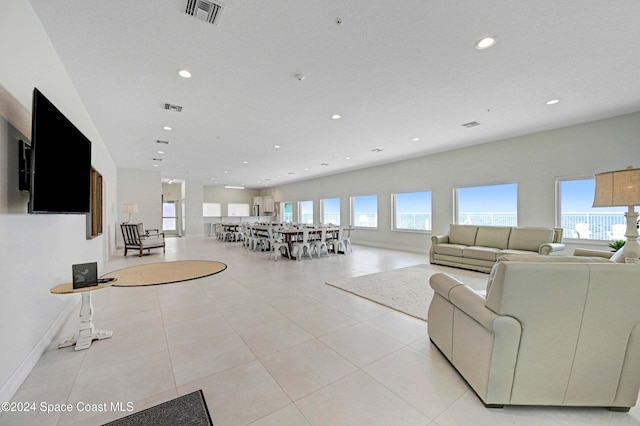 view of tiled living room