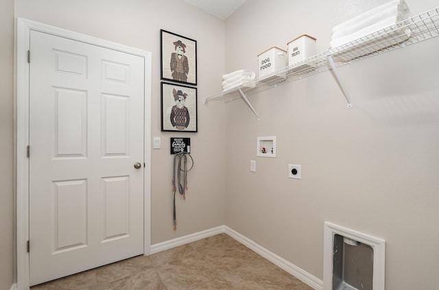 washroom with electric dryer hookup and washer hookup