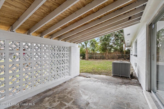 view of patio with central air condition unit