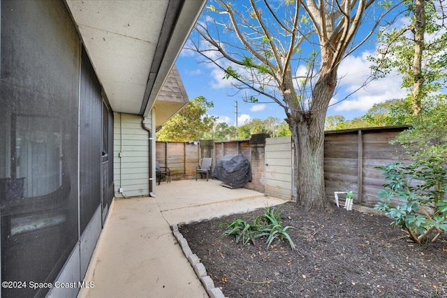 view of patio with area for grilling