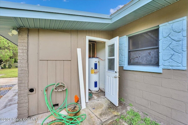 property entrance with water heater