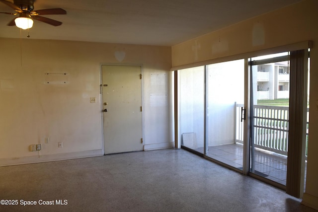 spare room featuring ceiling fan