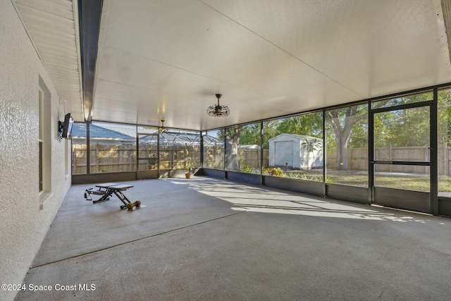 view of unfurnished sunroom