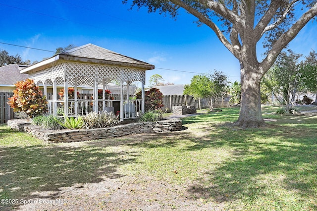 view of yard featuring a gazebo