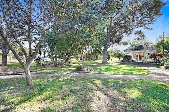 view of yard featuring a gazebo