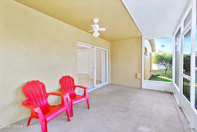 view of patio with ceiling fan