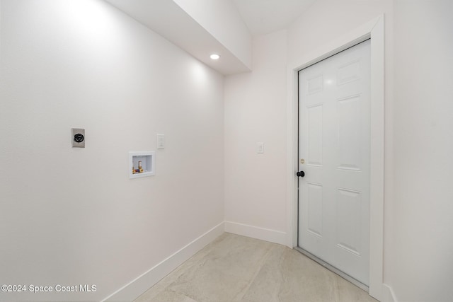 washroom featuring washer hookup and electric dryer hookup