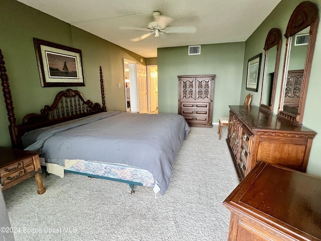 3170 N Atlantic Ave Unit 502, Cocoa Beach, FL 32931 - bedroom with carpet floors and ceiling fan