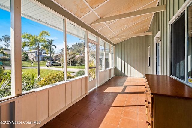 view of unfurnished sunroom