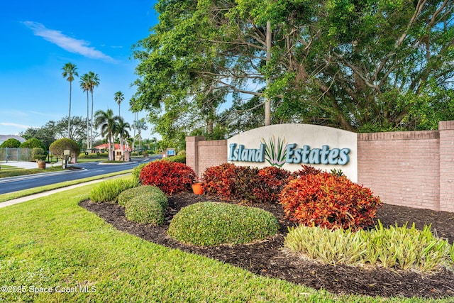 view of community sign