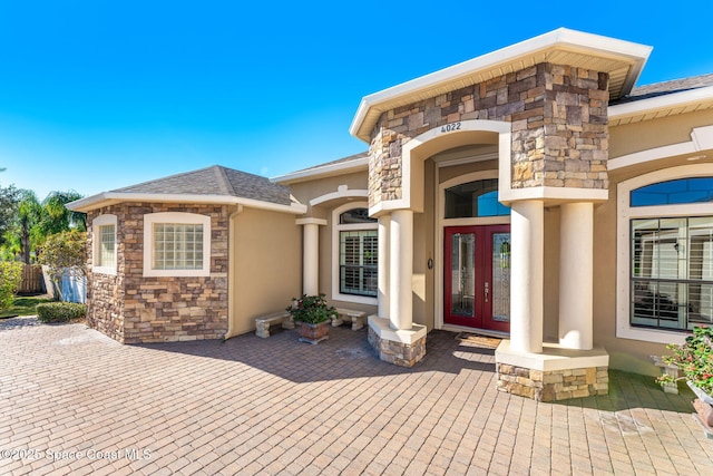 entrance to property with french doors