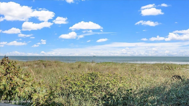 property view of water featuring a beach view