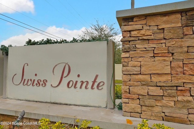 view of community sign