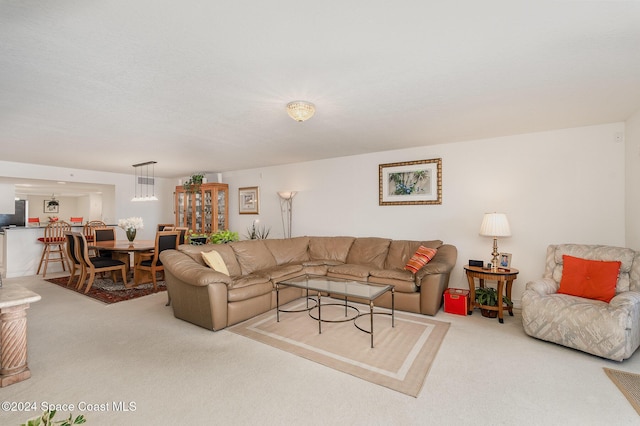 living room featuring carpet floors