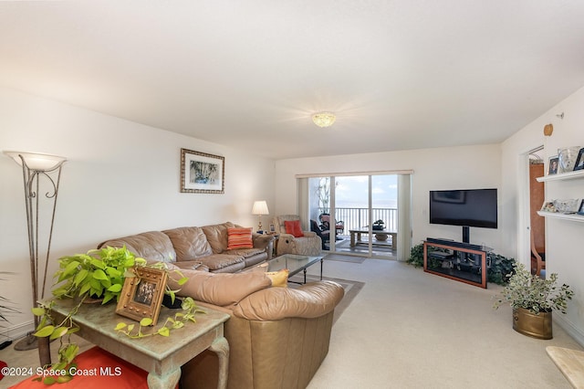 living room with carpet flooring