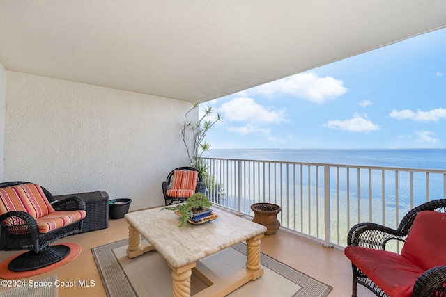 balcony with a water view