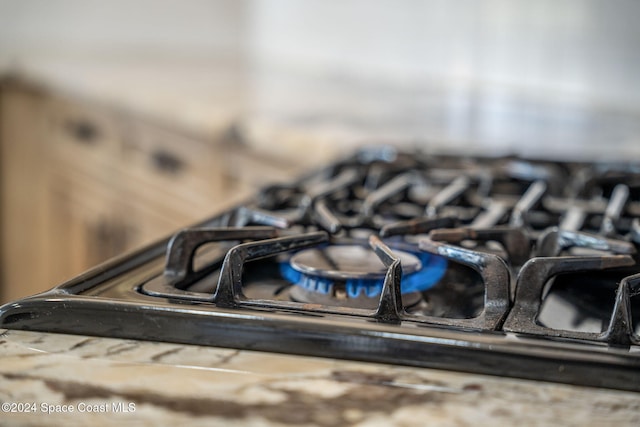 room details with black gas cooktop